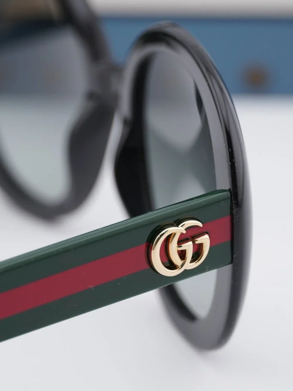 Gucci GG0712S 001 Round Sunglasses - Black / Grey